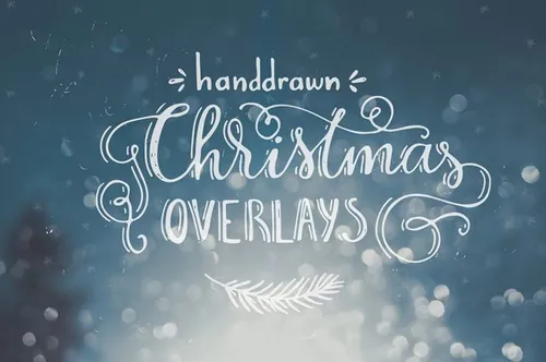 手绘圣诞照片加工叠层素材 Handdrawn Christm