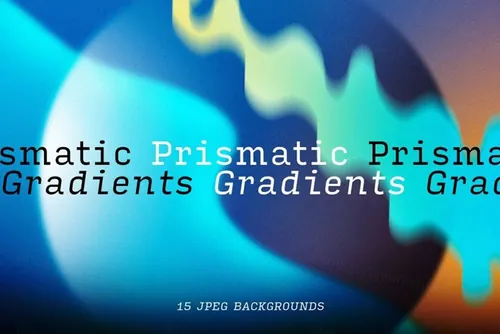 抽象的彩虹全息渐变颗粒纹理高清背景素材 Prismatic