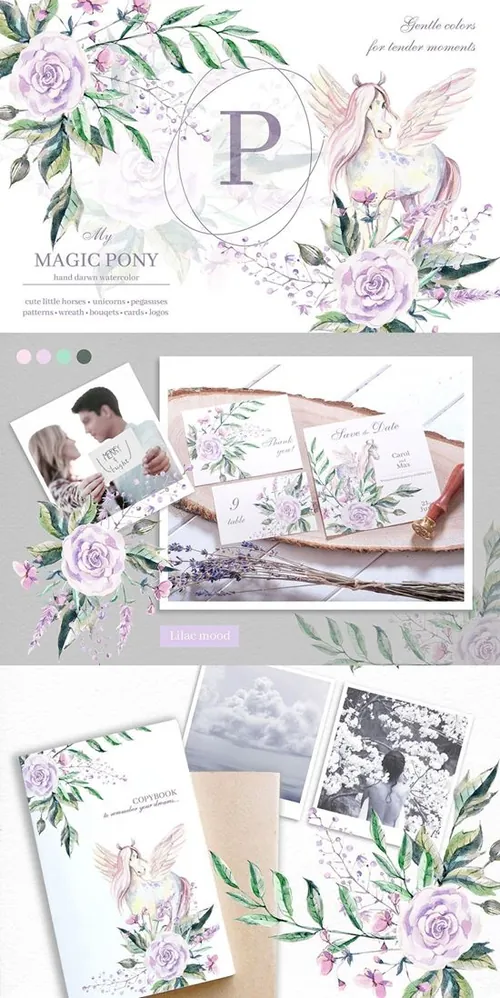 多用途魔法天马花卉系列水彩画集My magic Pony W