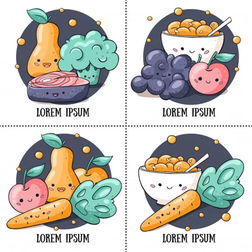 卡哇伊美食矢量插画