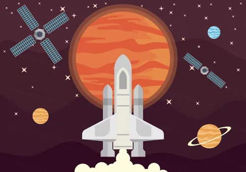 火星探测矢量图解Mars Exploration Illustration