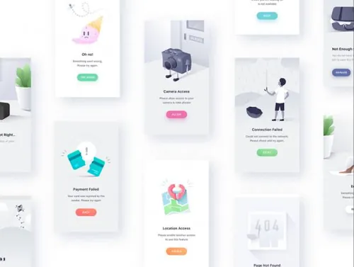 区块链技术矢量概念插画设计Empty States Vol 02