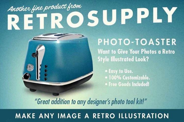 50年代真实插画照片效果半色调打印机斑点颗粒纹理笔刷素材 P