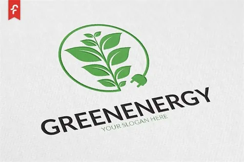 绿色能源清洁能源主题Logo模板 Green-Energy-Logo