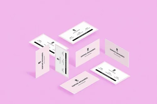 创意名片模型PSD贴图模板Perspective Business Cards Mockup