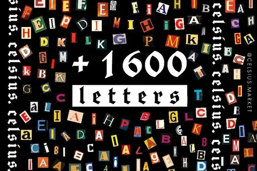 1600+复古老报纸杂志字母标志剪贴板贴纸PNG免抠图 CE