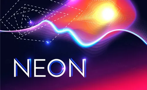 80年代风格带轻几何和运动元素的抽象几何霓虹灯背景 Abstract Geometric Background