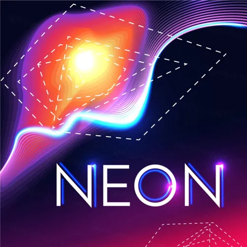 80年代风格带轻几何和运动元素的抽象几何霓虹灯背景 Abstract Geometric Background