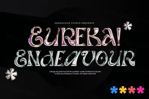 潮流酸性艺术不对成平衡逆反差英文装饰字体 Eureka Se