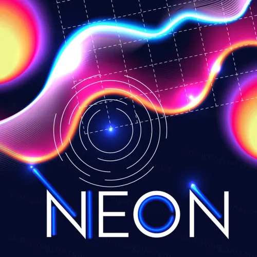 80年代风格带轻几何和运动元素的抽象几何霓虹灯背景 Abstract Geometric Background