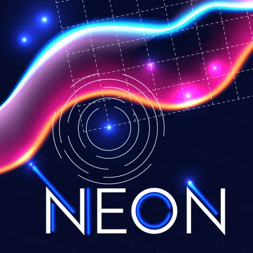 80年代风格带轻几何和运动元素的抽象几何霓虹灯背景 Abstract Geometric Background