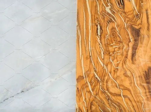 灰色大理石石头和橄榄木 Grey marble stone
