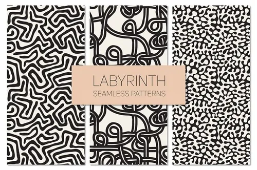 抽象迷宫主题的背景纹理素材 Labyrinth