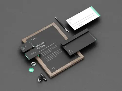 企业办公文具品牌VI设计提案样机PSD模板 Stationery mockup 样机模版