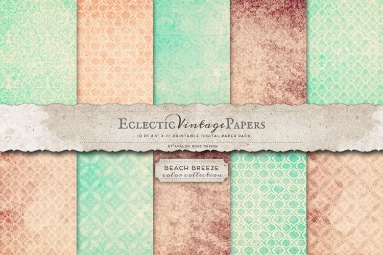 复古背景纹理素材 Printable Papers  Beach