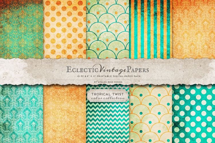 热带风格的墙纸背景纹理素材 Printable Papers