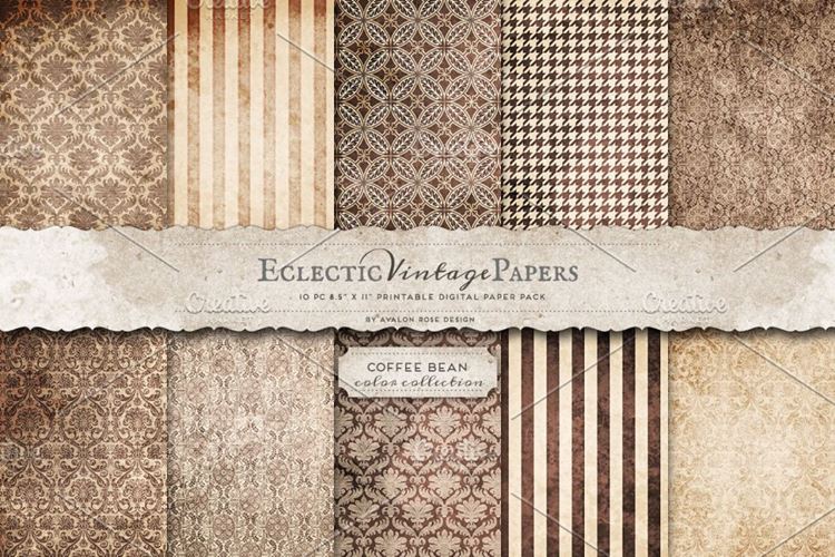 咖啡豆包装背景纹理素材 Printable Papers