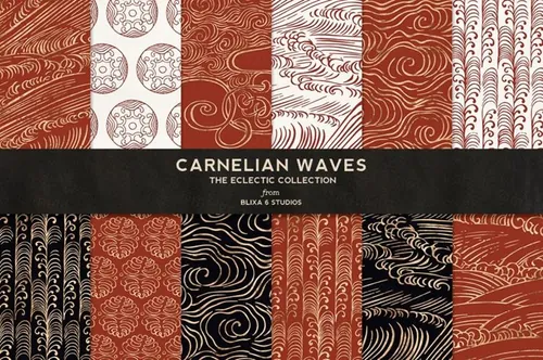 金箔中的红玉石波浪 Carnelian Waves