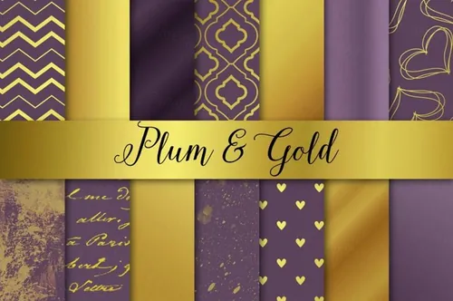 圣诞节烫金背景纹理素材 Plum and Gold