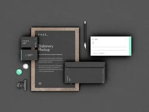 企业办公文具品牌VI设计提案样机PSD模板 Stationery mockup 样机模版