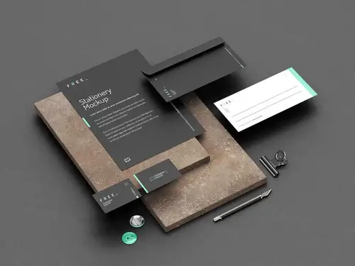 企业办公文具品牌VI设计提案样机PSD模板 Stationery mockup 样机模版