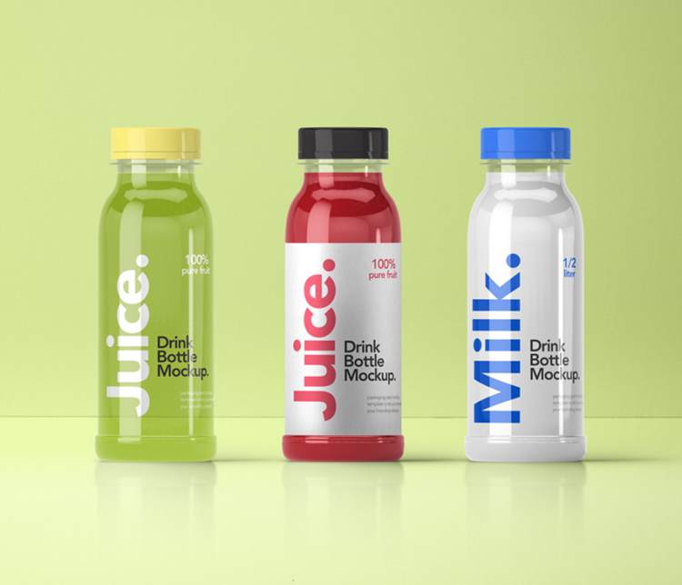 果汁/饮料塑料瓶外观设计PSD样机模板 Psd Juice Smoothie Bottle Mockup