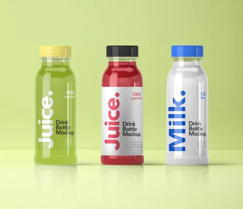果汁/饮料塑料瓶外观设计PSD样机模板 Psd Juice Smoothie Bottle Mockup