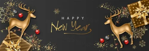 2021年黑金圣诞节新年装饰贺卡EPS矢量海报素材 Merry christmas greeting card