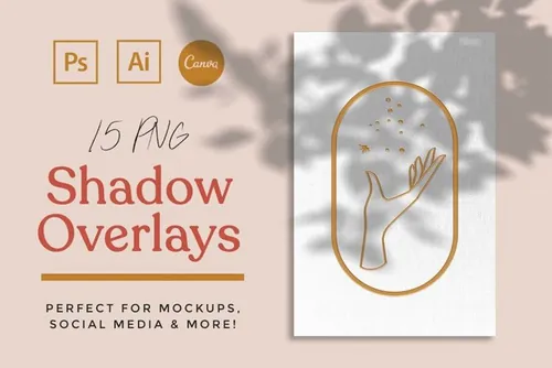 15个真实阴影场景贴图展示模板 Shadow Mockup Overlays