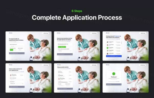 医院/医生/牙医预约仪表板UI套件