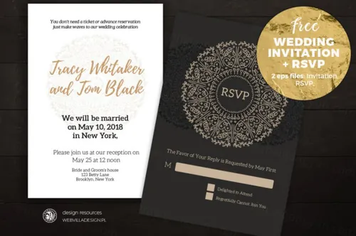 Free Wedding Invitation Template 婚礼请柬模版免费下载