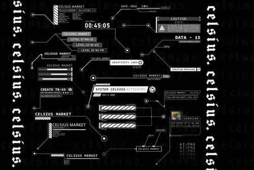20个未来科技游戏HUD抬头显示界面元素 CELSIUS MARKET - GRAPHIC ELEMENTS PACK