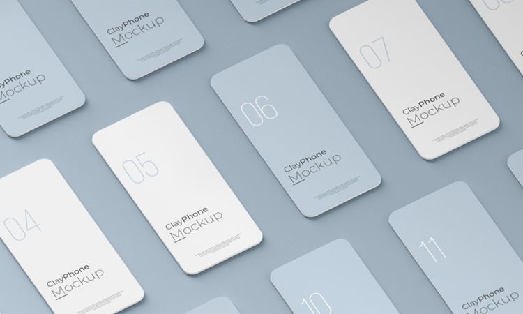 高质量概念手机白模UI界面APP设计贴图展示样机PSD模板 App interface mock-up