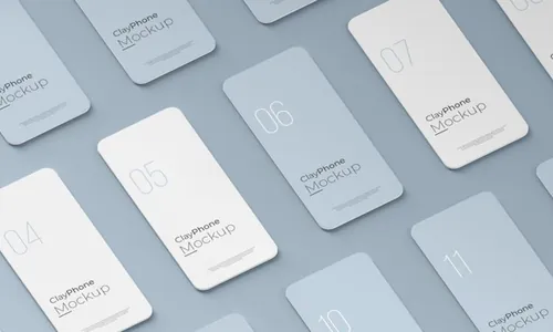 高质量概念手机白模UI界面APP设计贴图展示样机PSD模板 App interface mock-up