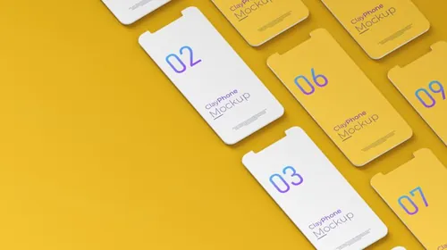 高质量概念手机白模UI界面APP设计贴图展示样机PSD模板 App interface mock-up