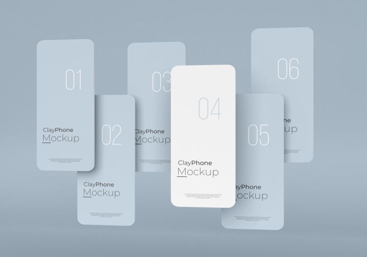 高质量概念手机白模UI界面APP设计贴图展示样机PSD模板 App interface mock-up