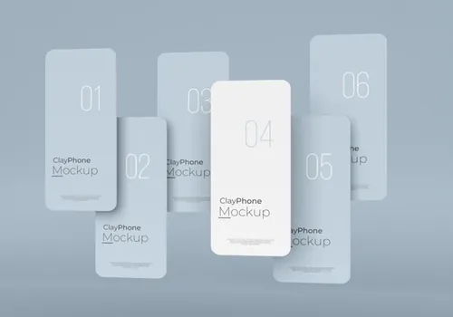 高质量概念手机白模UI界面APP设计贴图展示样机PSD模板 App interface mock-up