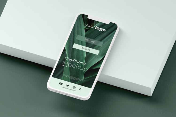 高质量概念手机白模UI界面APP设计贴图展示样机PSD模板 App interface mock-up