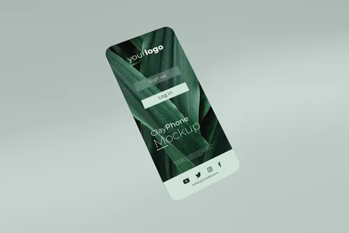 高质量概念手机白模UI界面APP设计贴图展示样机PSD模板