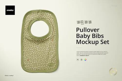 高品质婴儿围兜口水兜母婴品牌设计提案样机模板 Pullove