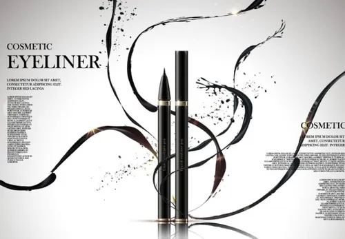 眼线笔化妆品Ai矢量广告海报Cosmetic Eyeliner