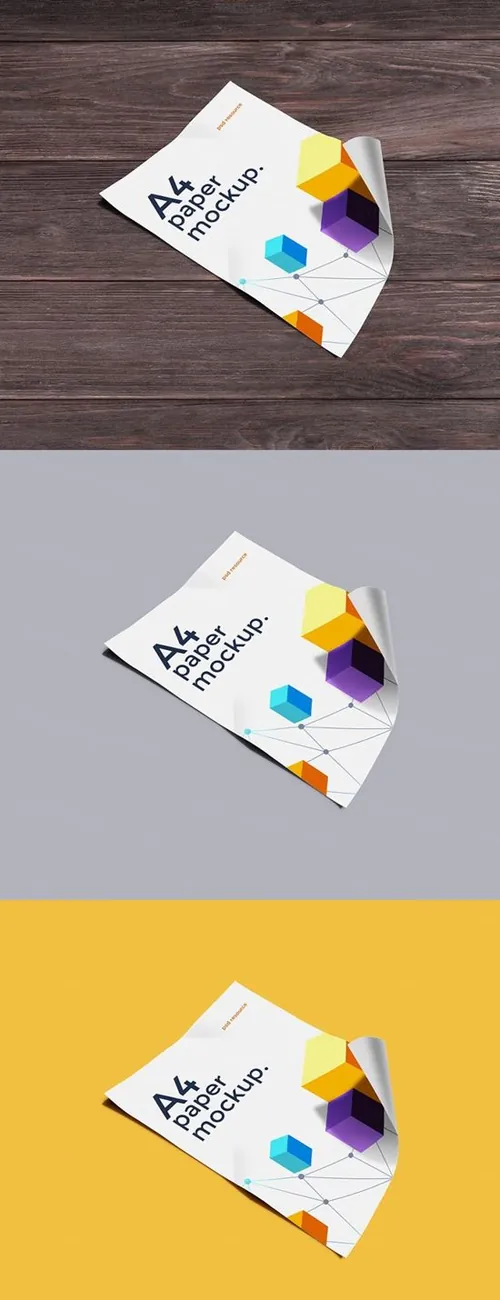 A4纸印刷品设计素材A4 Paper Mockup PSD