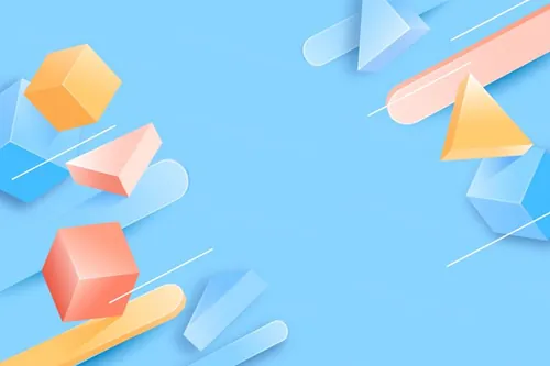 夏日清凉配色渐变几何抽象立体形状元素背景矢量素材 Gradi