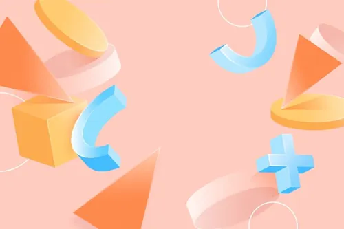 夏日清凉配色渐变几何抽象立体形状元素背景矢量素材 Gradi