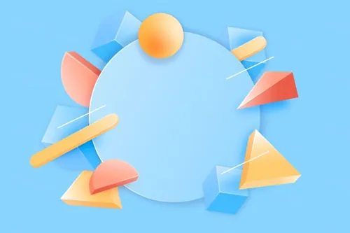 夏日清凉配色渐变几何抽象立体形状元素背景矢量素材 Gradi