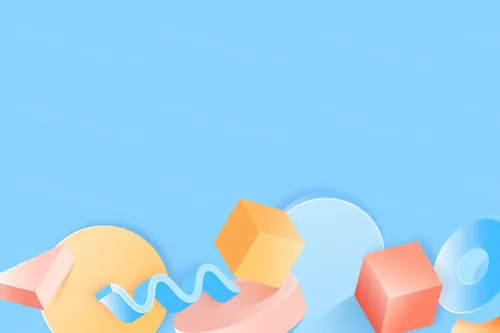 夏日清凉配色渐变几何抽象立体形状元素背景矢量素材 Gradi