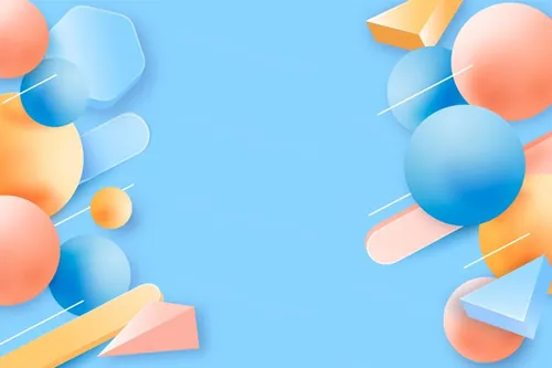 夏日清凉配色渐变几何抽象立体形状元素背景矢量素材 Gradi