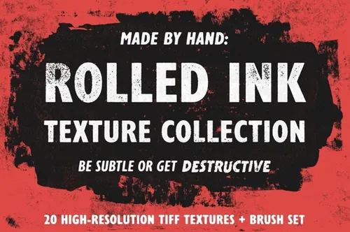 摇滚的模式样式纹理 Rolled Ink Texture C