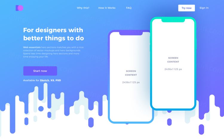 网页设计APP移动界面毕业设计作品网页展示样机模板 Creative Headers