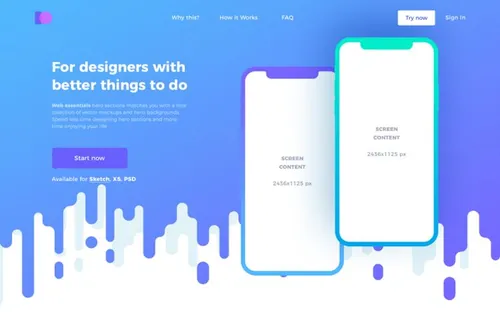 网页设计APP移动界面毕业设计作品网页展示样机模板 Creative Headers